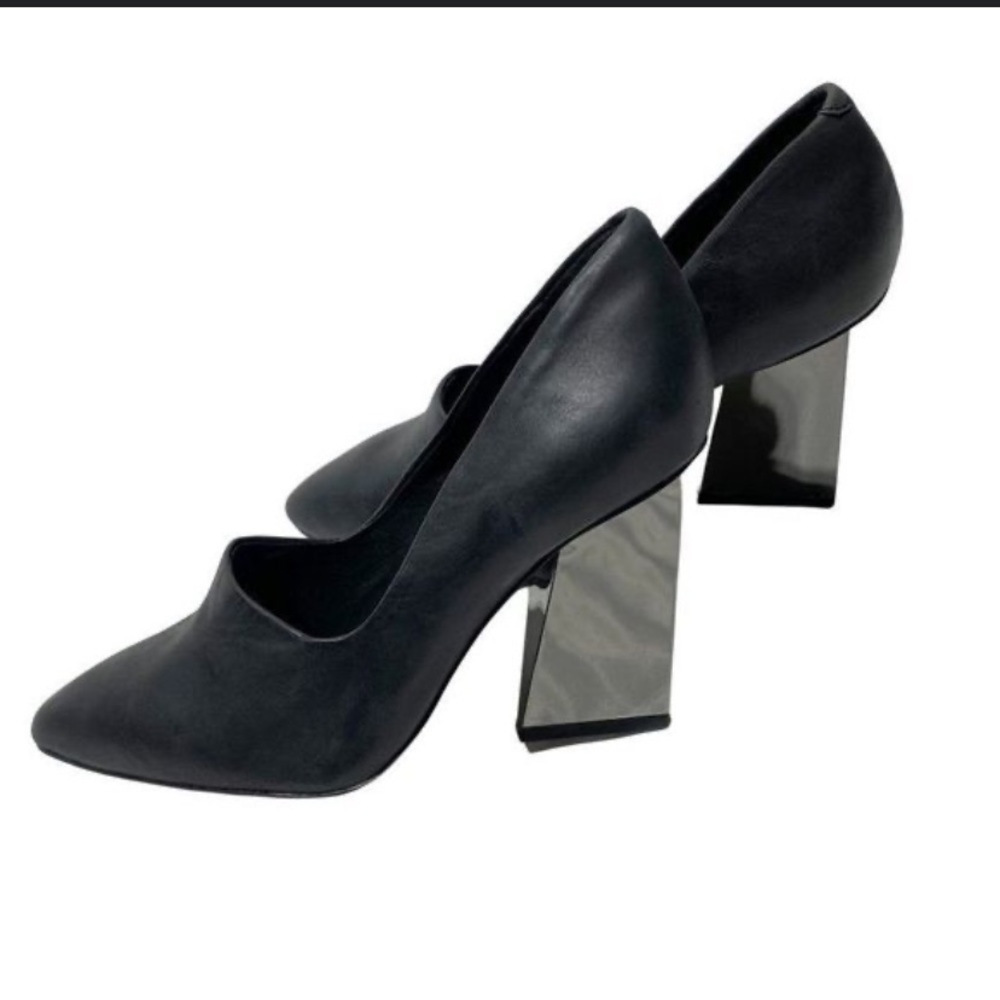 JEFFREY CAMPBELL leather mirror heel pumps